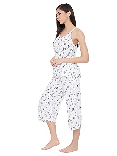 Image of Clovia Women's Rayon Pretty Floral Cami Top & Culottes