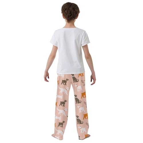 Boys' Pants Dogs Dachshund Terrier Animal Pink Long Bottoms Jogger Pants Elastic Waist Trousers with Pockets S-XL3