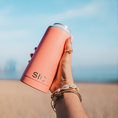 Seriously Ice Cold Sic 12Oz Tall Slim Can Seltzer & Beer Insulated Cooler Sleeve, Premium Double Wall Stainless Steel Skinny Thermocooler (Matte Coral) #TOP1