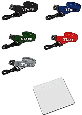 Staff Printed Blue Lanyard with Small PVC Wallet (25)