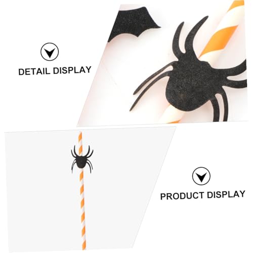 HOMSFOU 50 pitillos de papel para fiesta Halloween miniatura 3