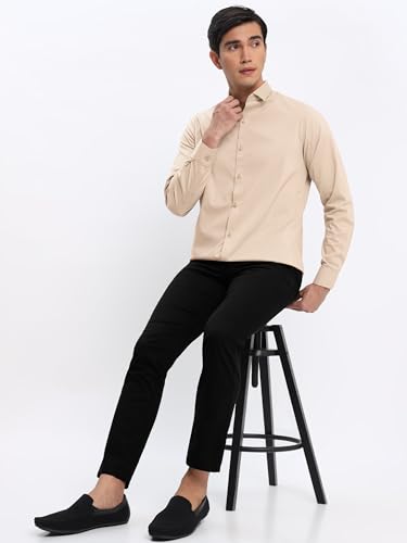 Image of Beyoung Cotton Plain Regular Fit Shirt for Men | Full Sleeve | Formal Shirt | Classic Collar Cotton