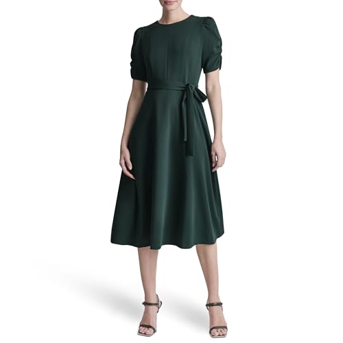 Image of DKNY Women's Jewel Neck Scuba Crepe Dress