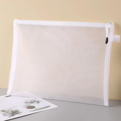 Image of 2 Stationary Transparent Pouch, Plastic Zipper Bags, Student Storage Bag, Document Bags, Certificates Bags, Pencil Pen Cases, Envelope Bag, Cosmetic Pouch with Zipper, Travel Organizer(Large)