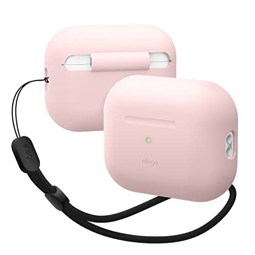 elago Silicone Case Compatible with Apple AirPods Pro 2nd Generation Case Cover Round Strap Included, Protective Case