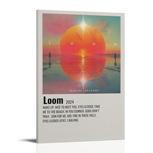 Imagine Dragons LoomArt Impression sur toile de peintures à l'huile Reproduction moderne sur toile Abstrait Paysage Images imprimées sur toile Décoration murale pour la maison et le bureau Style cadre