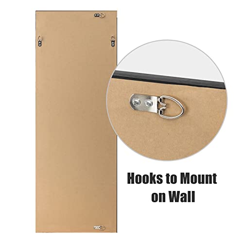 Image of NeuType Over The Door Mirror Full Length - Hanging, Leaning, or Wall-Mounted, 47 inchx18 inch, Black, No Stand