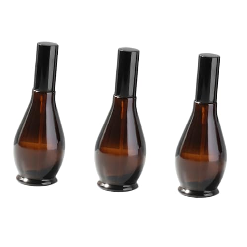 OSALADI 3pcs Amber Glass Spray Bottles Refillable Liquid Containers for Travel Perfume Cosmetic Use Portable Dark Brown Atomizer for Cologne Hair Mouthwash