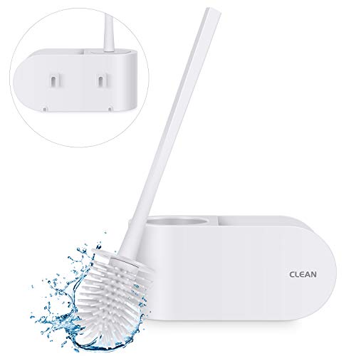 RenFox Cepillo para Inodoro, WC Cepillo y Soporte, Portátil Inodoro Cepillo de Limpieza Cepillo Suave Evitar rascarse