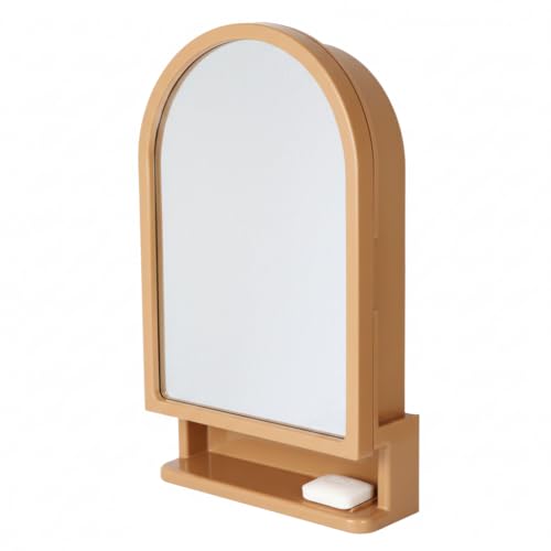 Image of BRANCO Plastic Ideal Mirror Cabinet | Multipurpose Cabinet | Wall Mounted Hanging Mirror Bathroom Accessories | Mirror Cabinet for Living Room, Bathroom, Bedroom (Champagne Gold)
