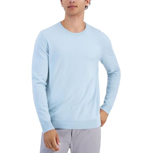 Alfani Mens Knit Long Sleeves Crewneck Sweater Blue XL