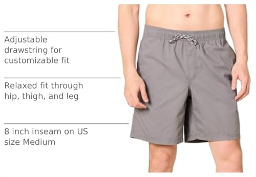 Image of Amazon Essentials Men's 8 inch Inseam Relaxed-Fit Cotton Drawstring Pull-On Walk Shorts, Summer-Weight