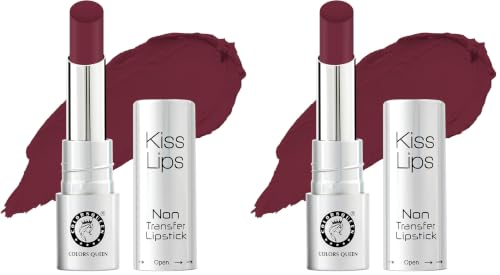 Image of Colors Queen Kiss Lips Matte Lipstick | Smudge Proof & Non Transfer | Creamy Matte Long Stay Lipstick for Women (20 - Coffee) (Pack of 2)