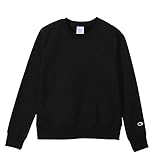 [チャンピオン] スウェット 長袖 裏毛 刺繍 ワンポイントロゴ クルーネックスウェットシャツ ウィメンズベーシック CW-Y018 ブラック L