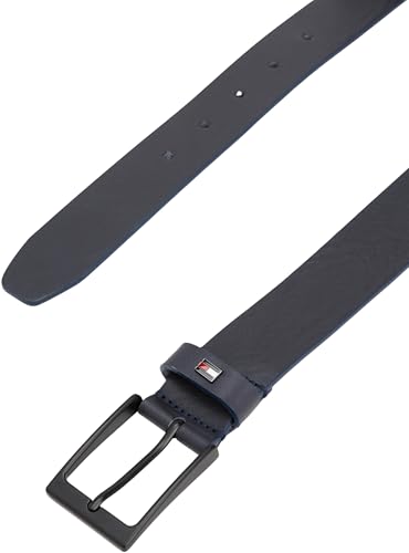 Tommy Hilfiger Herren Gürtel Layton 3,5 cm Ledergürtel, Blau (Space Blue), 95 cm – Ansicht 3