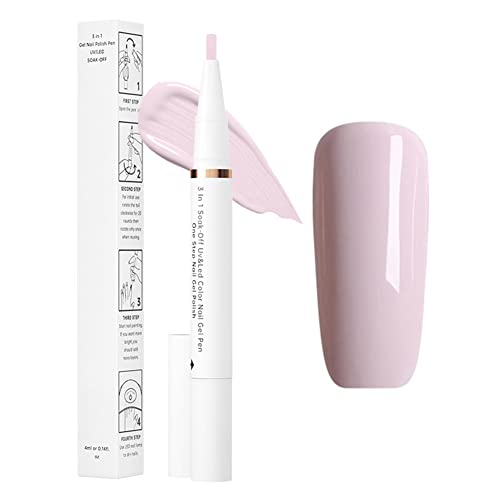 Uposao Bolígrafo de esmalte de uñas, 3 en 1, bolígrafo de gel de un solo paso, bolígrafo de esmalte de uñas de gel UV LED, bolígrafo de pintura de gel, herramientas de arte de uñas para el hogar y