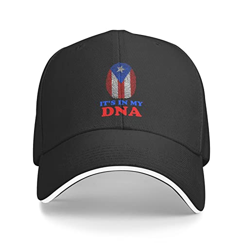 Sombrero De Béisbol Puerto Rico Flag It's In My DNA Visera Sombrero Ajustable Gorra De Táctico Moda Gorra De Béisbol De Caza, para Exterior, Senderismo, Hombre