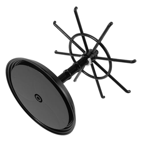 JOINPAYA Présentoir Rotatif Noir pour Porte-Clés et Petits Accessoires Support Compact Niveau Organisateur de Bureau Multifonction pour Bijoux Colliers Bracelets et Bagues Rangement