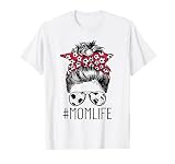 Mom Life Soccer Mom Mothers Day Messy Bun Women Funny T-Shirt