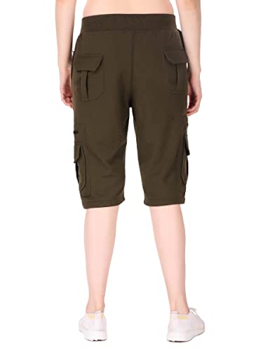 Image of UZARUS Womens Cargo Capri Shorts with 9 Pockets