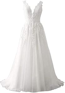 Abaowedding Wjj0131 Brautkleid Spitze Tüll Weiß 48