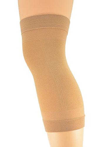 Sierra Socks Nylon Knee Brace Compression Support Brace (1 Brace) Made in USA (X-Large 21.25-23, Beige)