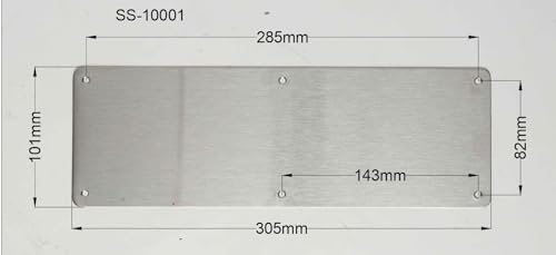 SKANDH Stainless Steel Finger Plate 12 X 4 Inch Push Plate for Door, Silver, 12x4, 12" X 4" X 0.11" - Image 4