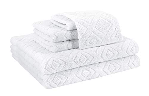 Classic Turkish Towels - Luxury Towel Set For Bathroom, 100% Turkish Cotton, Quick Dry, Soft And Absorbent Bath Towels, Hand Towels, And Washcloths, Larue Collection - 6-Piece Set (White) #TOP4