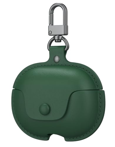Image of Silicone Case Cover for OnePlus Buds 4 with Heavy Duty Carabiner (Leather Green)