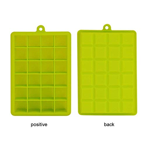 Image of SAMEZONE Ice Cube Trays Easy Release Flexible Silicone Ice Cubes Molds Freezer Ice Trays Stackable for Whiskey Cocktail Stackable Flexible Ice Tray Small Molds Multicolor (1, 24 Sec)