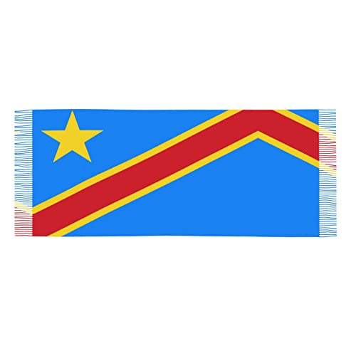 Congo Flag Poncho Winter Large Scarf Shawl Bandana Neck Wrap For Women3