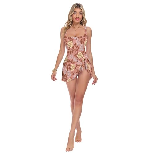 Maillot de bain une pièce amincissant rose pivoine à effet ventre plat