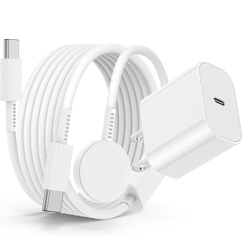2 in 1 Apple Watch Charger Fast Charging, USB C Magnetic iWatch Charger Cable Cord 6ft and Type C Block Plug for Apple Watch Series Ultra 2/Ultra/11/10/9/8/7/SE/6/5/4/3/2/iPhone 17 16 15 Pro Max/Plus by CSXZCOON - Used condition - US$11.81