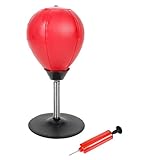 Bubble-Store Punchingball für den Schreibtisch mit Saugnapf-Halterung, Boxbirne zum Abreagieren oder als Geschenk fürs Büro, mit Luftpumpe inkl. Nadel-Adapter zum Aufblasen