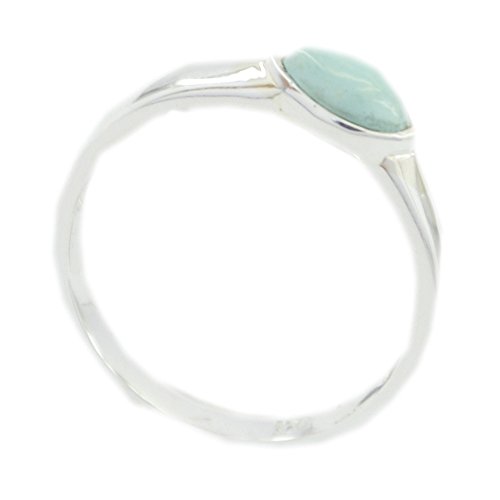 Bague turquoise marquise en argent, le cadeau de naissance idéal en pierre de décembre