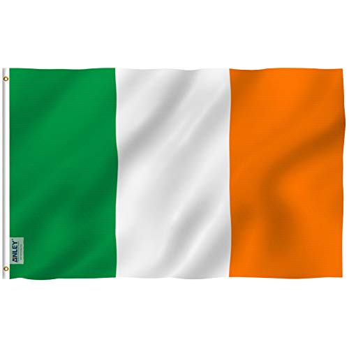 ANLEY Fly Breeze 3x5 Foot Ireland Flag - Vivid Color and UV Fade Resistant - Canvas Header and Double Stitched - Irish National Flags Polyester with Brass Grommets 3 X 5 Ft