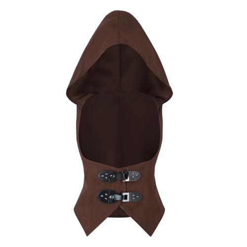 NSPSTT Medieval Hooded Underbust Corset for Women Brown Renaissance Bustier for Ren Faire Pirate Cosplay Costume, Size M by NSPSTT - Used condition - US$32.25