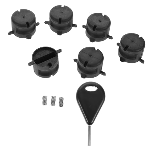 Happyyami 1Set Surfboard Tails Rudder Round Cup with Screw Key Wrench Leash Plug for All Fin Base Hardware High Strength Build Grade Durability Easy Installation