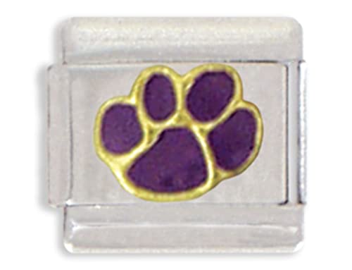 Clearly Charming Purple Paw Print Italian Charm #TOP24