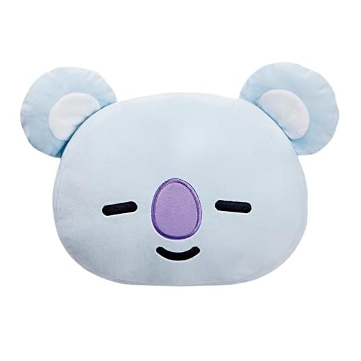 AURORA 61468 BT21 AURORA-BT21 Official Merchandise, KOYA Plush Cushion-Blue, Medium
