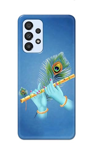 Image of PRINTFIDAA Plastic Printed Hard Back Cover Case For Samsung Galaxy A33 5G Back Cover (Flute In Krishna Hands) -112, Multicolor