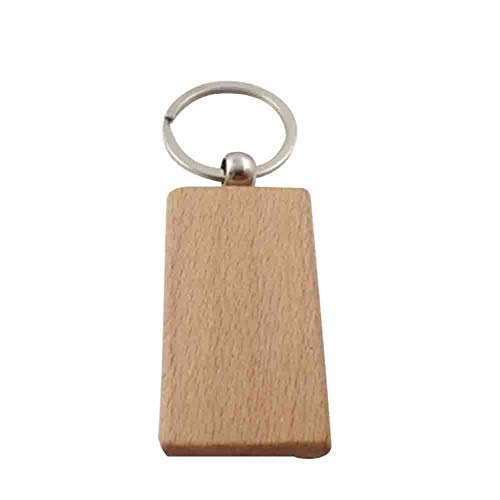 Mackur DIY Llavero de madera llavero de madera para grabar mensaje información llavero colgante decoración para bolsas cartera 1 pieza, madera, E, 5.5*3.1CM