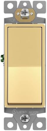 ENERLITES Gold 3-Way Decorator Paddle Rocker Light Switch, 15A, 1 Pack