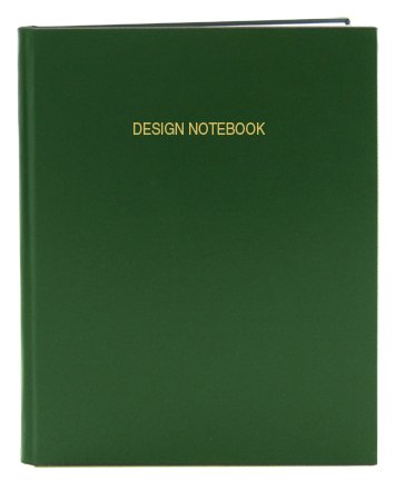BookFactory Design Notebook (Green Cover / 240 Pages / .25 Grid Format/Size 8 7/8'' x 11 1/4'') Section Sewn Hardbound (Made in USA)