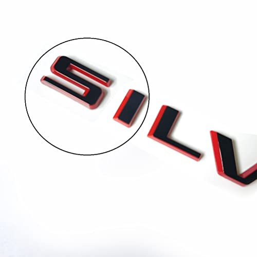 Image of 2019-2025 2pack OEM Nameplate with LT Emblem 3D Letters Badge Replacement for Silverado 1500 2500HD 3500HD 86539786 (Glossy Redline)