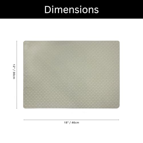 Image of Amazon Brand - Umi PVC Vinyl Foam Design Placemat STPG127 | Heat Resistant, Wipe Clean, Anti-Skid Table Mats for Dining Table, Kitchen & Home Decor (30x45 CM Grey Set of 2)
