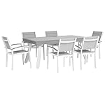 Pereta Gartentisch-Set Aluminium Grau/Weiß