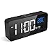 Produktbild LATEC Digitaler Wecker mit Große LED Temperaturanzeige, Tischuhr mit 10 Musik, USB Ladeanschluss, 4 Helligkeit und Lautstärke Regelbar, Snooze, tragbarer Spiegelalarm mit 2 Alarmen, 12/24HR