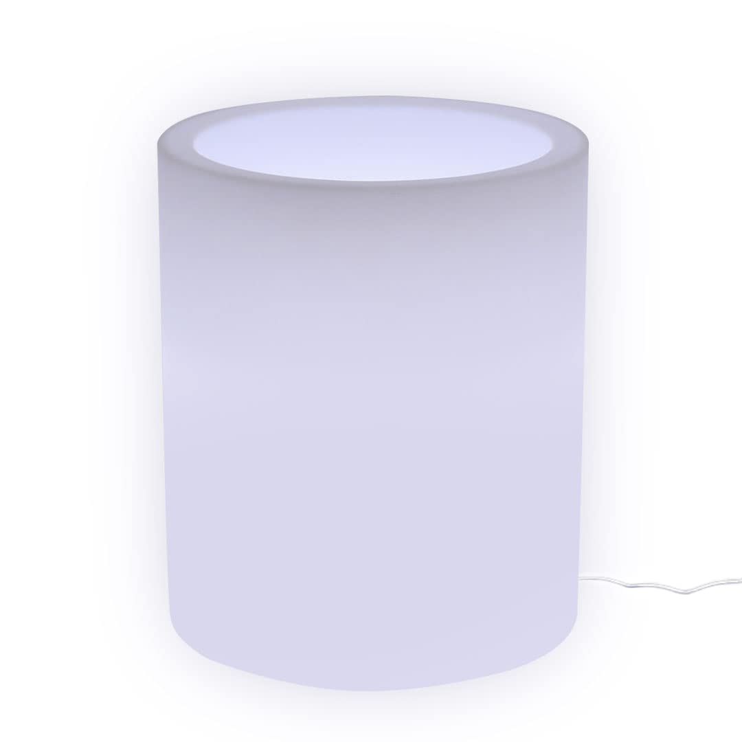 Danieli Lampada Vaso Luminoso da Giardino ROSE a LED | In resina anti-ingiallimento | Luce bianco freddo 5000 k| Led IP67 | Made in Italy | Trasformatore IP20 da 1,1 mt | cm 32X42| kg 2