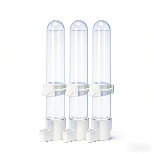 Automatic Bird Water Dispenser Cage Hanging Water Feeder with Anti-Spill Design for Parakeet Canary Small Parrot Lovebirds (3PCS 120ml Water Dispenser)